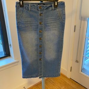 High Waisted Denim Skirt